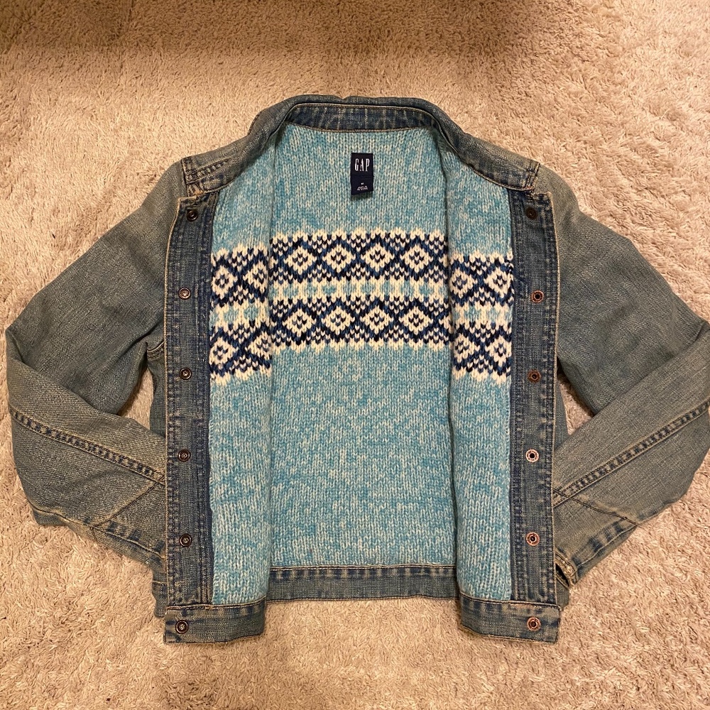 GAP Women's Denim Jacket With Wool Lining